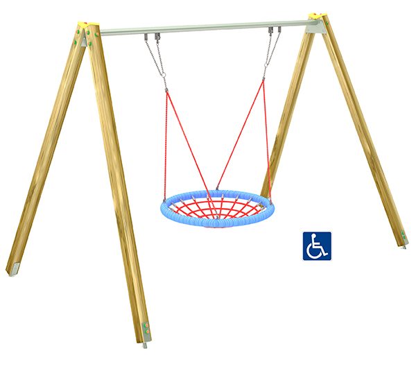 Altalena con cestone con corde