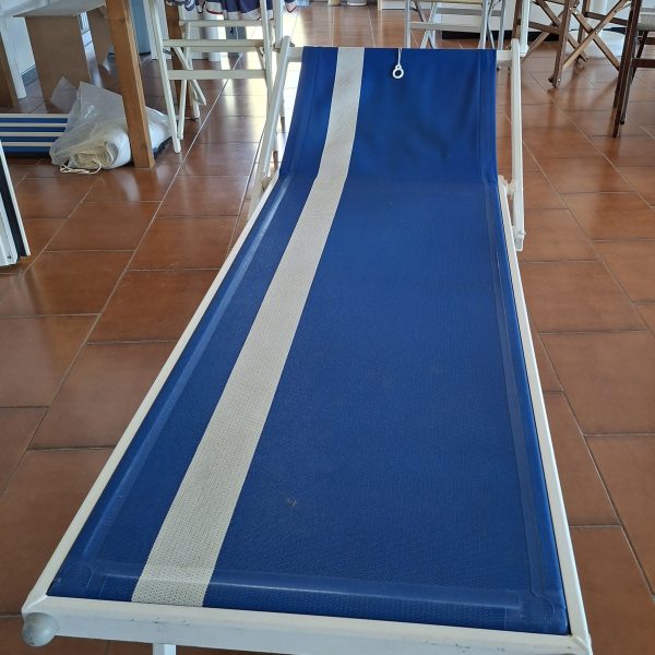 Lettino alluminio verniciato bianco telo nuovo